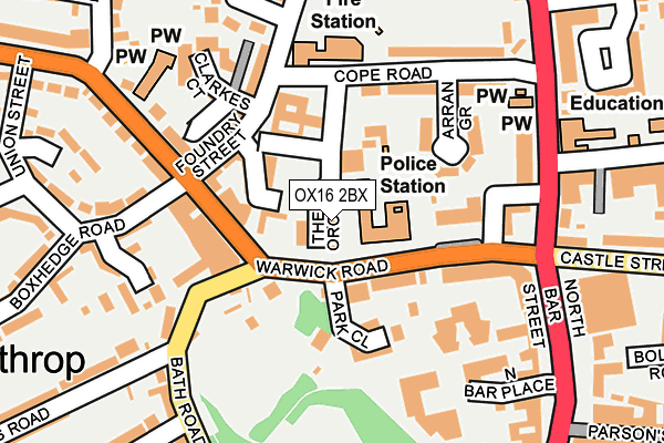 OX16 2BX map - OS OpenMap – Local (Ordnance Survey)