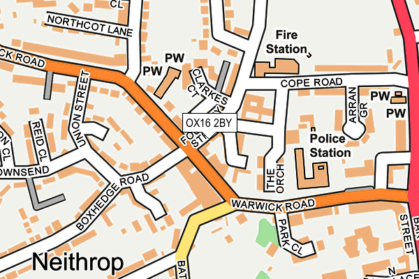 OX16 2BY map - OS OpenMap – Local (Ordnance Survey)