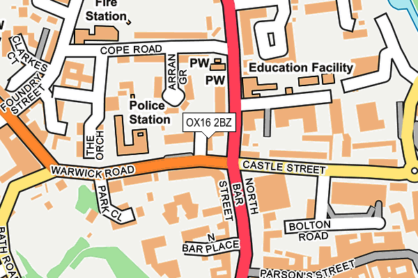 OX16 2BZ map - OS OpenMap – Local (Ordnance Survey)