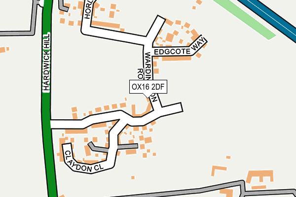 OX16 2DF map - OS OpenMap – Local (Ordnance Survey)