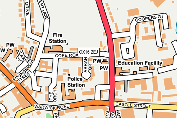 OX16 2EJ map - OS OpenMap – Local (Ordnance Survey)