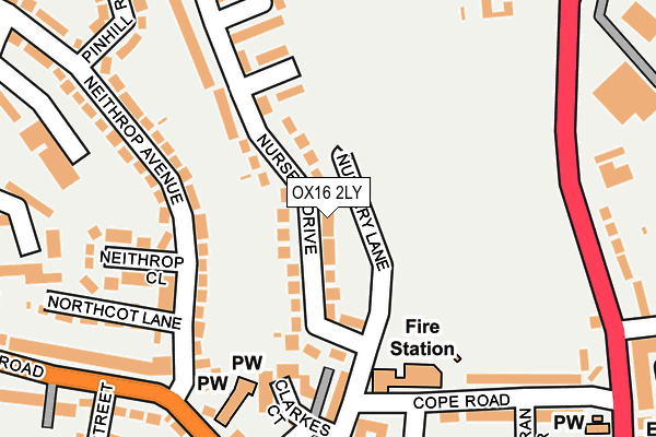 OX16 2LY map - OS OpenMap – Local (Ordnance Survey)