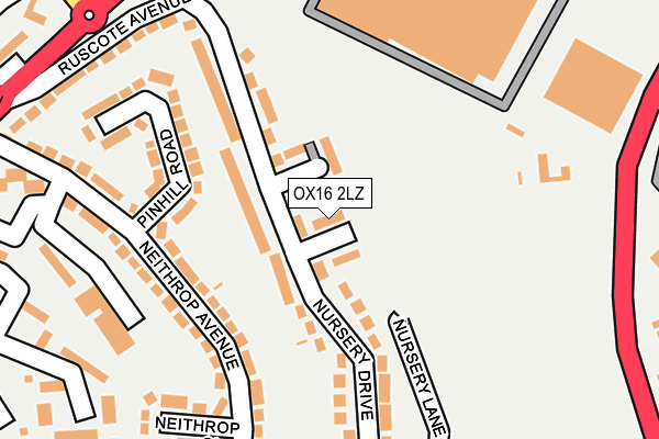 OX16 2LZ map - OS OpenMap – Local (Ordnance Survey)