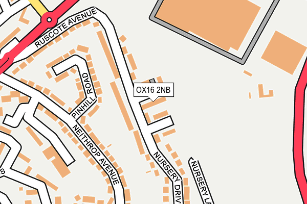 OX16 2NB map - OS OpenMap – Local (Ordnance Survey)