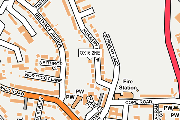 OX16 2NE map - OS OpenMap – Local (Ordnance Survey)