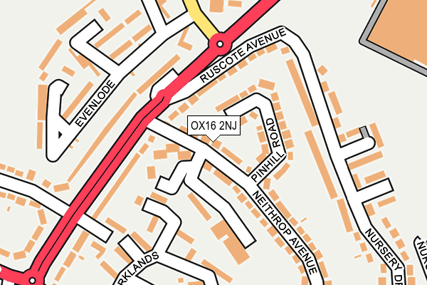 OX16 2NJ map - OS OpenMap – Local (Ordnance Survey)