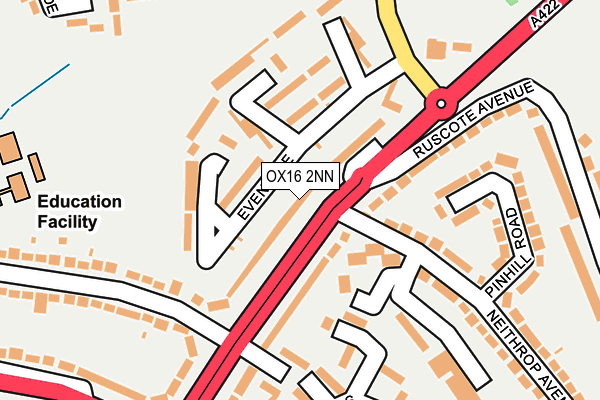 OX16 2NN map - OS OpenMap – Local (Ordnance Survey)