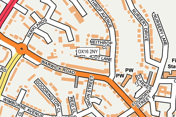 OX16 2NY map - OS OpenMap – Local (Ordnance Survey)