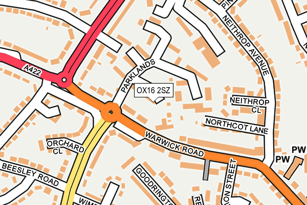 OX16 2SZ map - OS OpenMap – Local (Ordnance Survey)