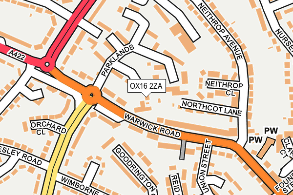 OX16 2ZA map - OS OpenMap – Local (Ordnance Survey)