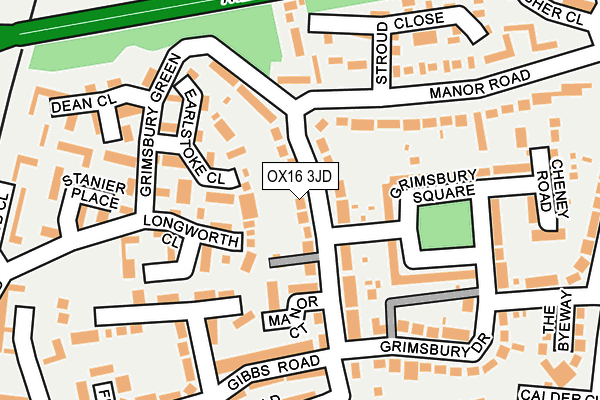 OX16 3JD map - OS OpenMap – Local (Ordnance Survey)