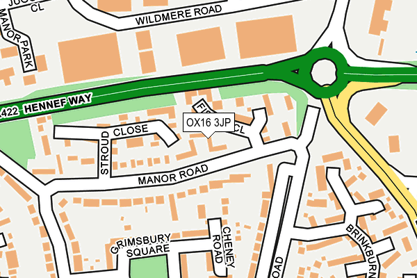 OX16 3JP map - OS OpenMap – Local (Ordnance Survey)