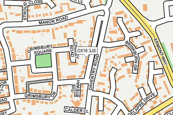 OX16 3JS map - OS OpenMap – Local (Ordnance Survey)