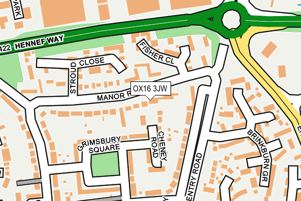 OX16 3JW map - OS OpenMap – Local (Ordnance Survey)