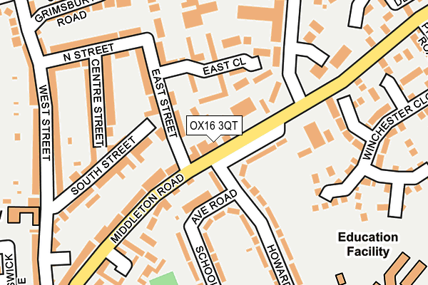 OX16 3QT map - OS OpenMap – Local (Ordnance Survey)
