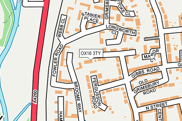 OX16 3TY map - OS OpenMap – Local (Ordnance Survey)