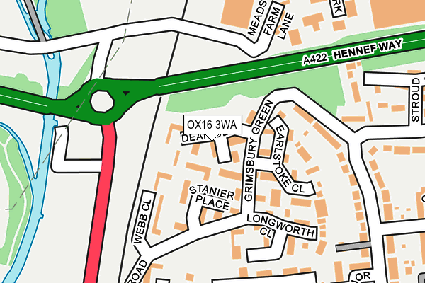 OX16 3WA map - OS OpenMap – Local (Ordnance Survey)