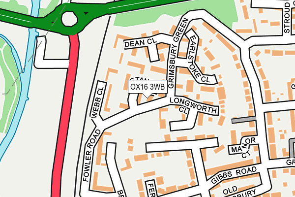 OX16 3WB map - OS OpenMap – Local (Ordnance Survey)