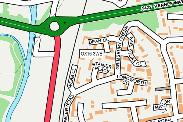 OX16 3WE map - OS OpenMap – Local (Ordnance Survey)