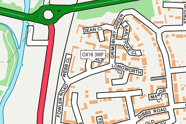 OX16 3WF map - OS OpenMap – Local (Ordnance Survey)