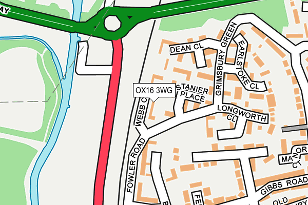 OX16 3WG map - OS OpenMap – Local (Ordnance Survey)