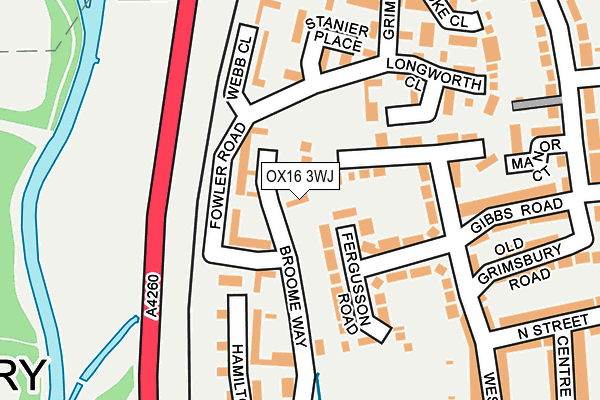 OX16 3WJ map - OS OpenMap – Local (Ordnance Survey)