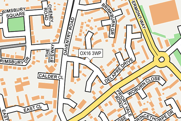 OX16 3WP map - OS OpenMap – Local (Ordnance Survey)