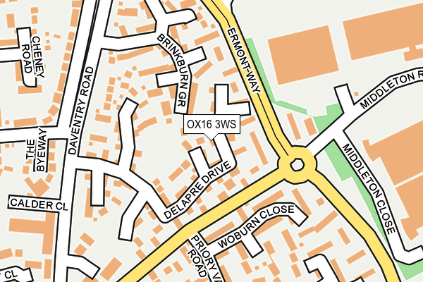 OX16 3WS map - OS OpenMap – Local (Ordnance Survey)
