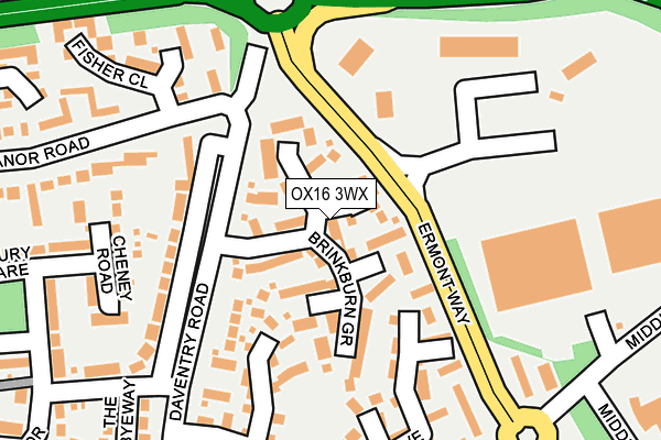 OX16 3WX map - OS OpenMap – Local (Ordnance Survey)