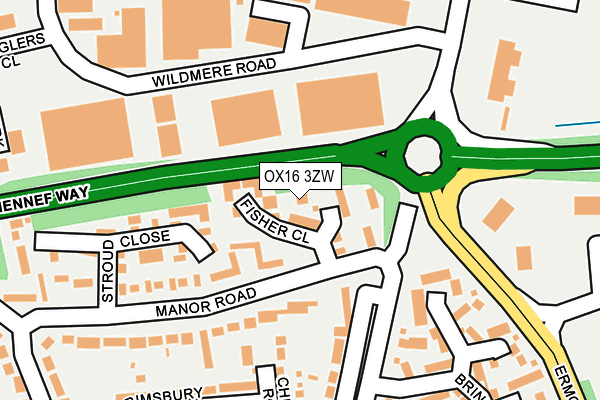 OX16 3ZW map - OS OpenMap – Local (Ordnance Survey)