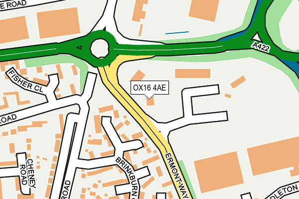 OX16 4AE map - OS OpenMap – Local (Ordnance Survey)