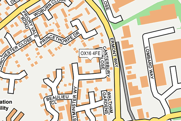 OX16 4FE map - OS OpenMap – Local (Ordnance Survey)