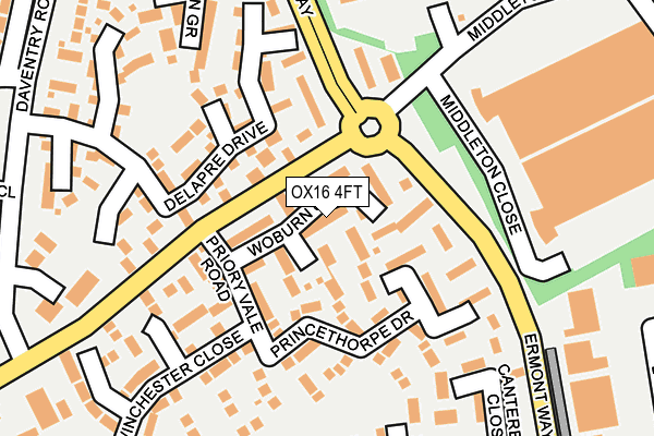OX16 4FT map - OS OpenMap – Local (Ordnance Survey)