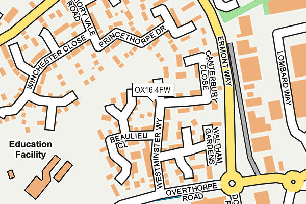OX16 4FW map - OS OpenMap – Local (Ordnance Survey)