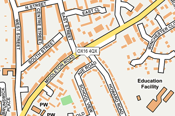 OX16 4QX map - OS OpenMap – Local (Ordnance Survey)