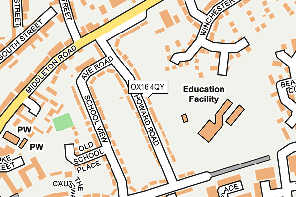 OX16 4QY map - OS OpenMap – Local (Ordnance Survey)