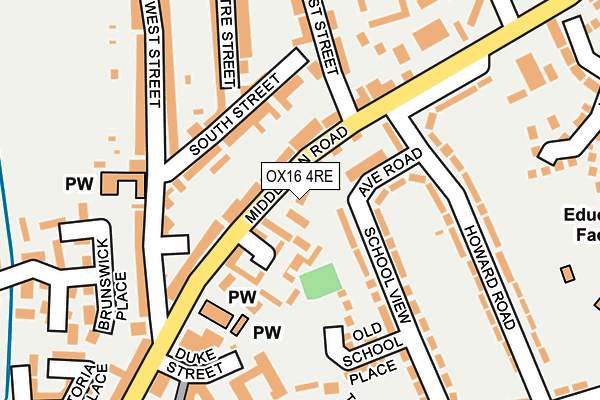 OX16 4RE map - OS OpenMap – Local (Ordnance Survey)