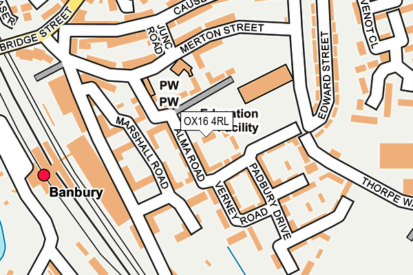 OX16 4RL map - OS OpenMap – Local (Ordnance Survey)