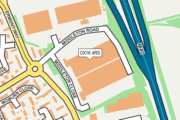 OX16 4RS map - OS OpenMap – Local (Ordnance Survey)