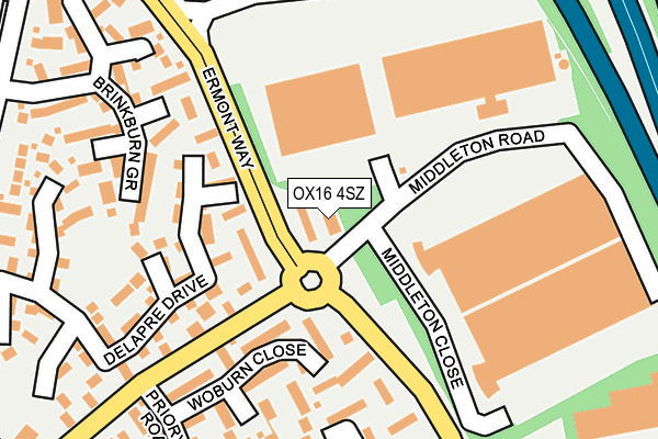 OX16 4SZ map - OS OpenMap – Local (Ordnance Survey)