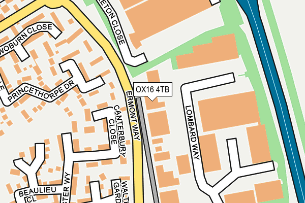OX16 4TB map - OS OpenMap – Local (Ordnance Survey)