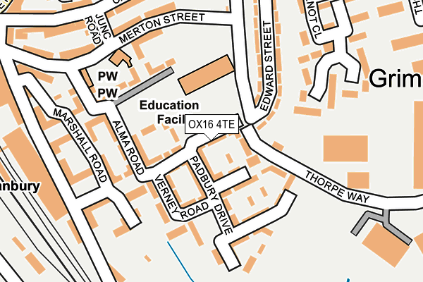 OX16 4TE map - OS OpenMap – Local (Ordnance Survey)