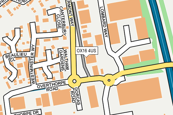 OX16 4US map - OS OpenMap – Local (Ordnance Survey)