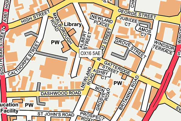 OX16 5AE map - OS OpenMap – Local (Ordnance Survey)