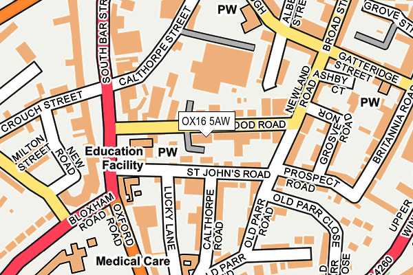 OX16 5AW map - OS OpenMap – Local (Ordnance Survey)