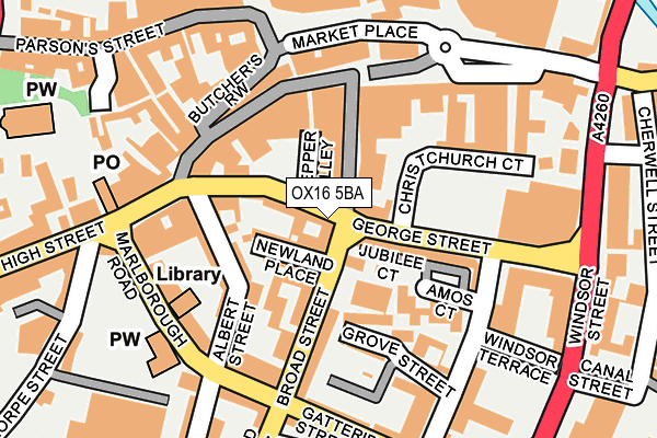 OX16 5BA map - OS OpenMap – Local (Ordnance Survey)