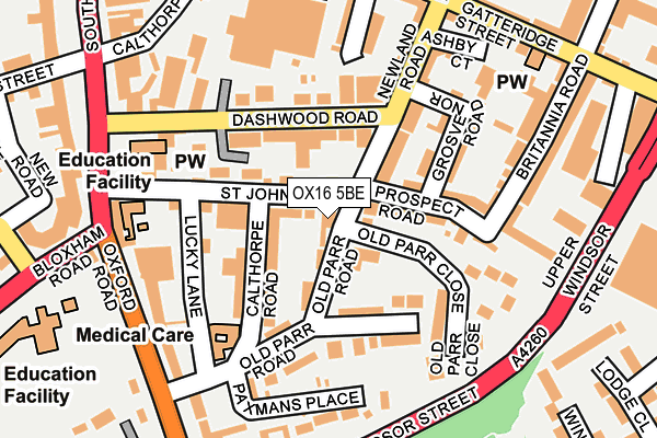 OX16 5BE map - OS OpenMap – Local (Ordnance Survey)