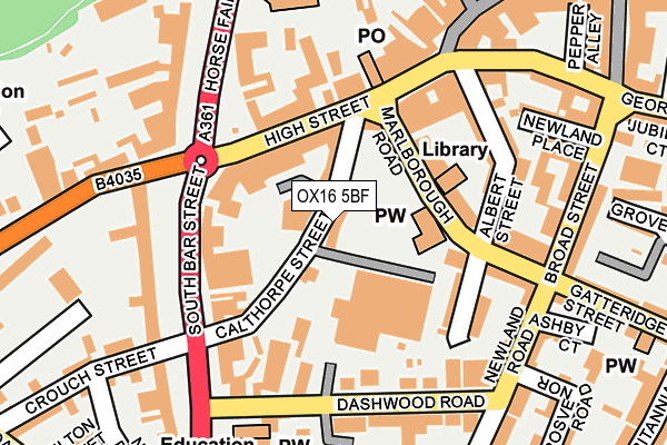 OX16 5BF map - OS OpenMap – Local (Ordnance Survey)