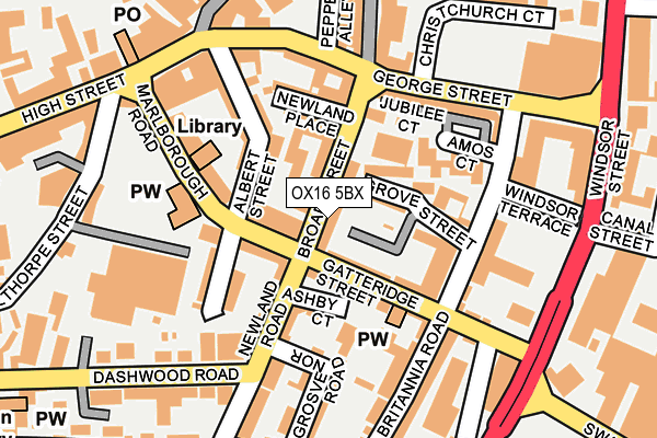 OX16 5BX map - OS OpenMap – Local (Ordnance Survey)