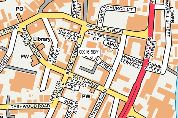 OX16 5BY map - OS OpenMap – Local (Ordnance Survey)
